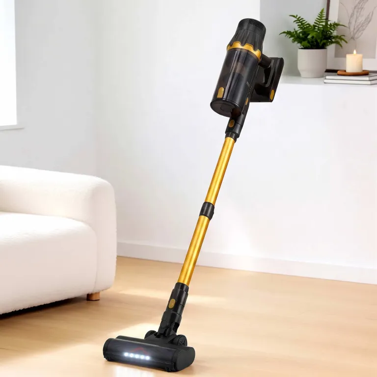 devanti 30000pa cordless stick vacuum cleaner 4 in 1 handheld vac, gold