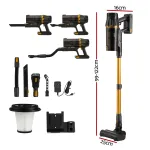 devanti 30000pa cordless stick vacuum cleaner 4 in 1 handheld vac, gold