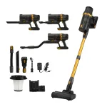 devanti 30000pa cordless stick vacuum cleaner 4 in 1 handheld vac, gold