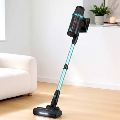 devanti 30000pa cordless stick vacuum cleaner 4 in 1 handheld vac, green