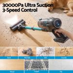devanti 30000pa cordless stick vacuum cleaner 4 in 1 handheld vac, green