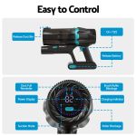 devanti 30000pa cordless stick vacuum cleaner 4 in 1 handheld vac, green