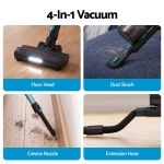 devanti 30000pa cordless stick vacuum cleaner 4 in 1 handheld vac, green