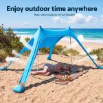 weisshorn camping tent beach tent canopy sun shelter portable blue