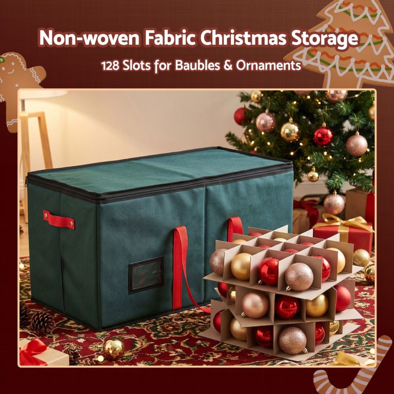 jingle jollys christmas baubles storage box 128 slots decor ornaments container jingle jollys christmas baubles storage box 128 slots decor ornaments container