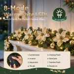 jingle jollys 2.7m christmas garland 8 mode leds timing 200 tips flowers balls jingle jollys 2.7m christmas garland 8 mode leds timing 200 tips flowers balls