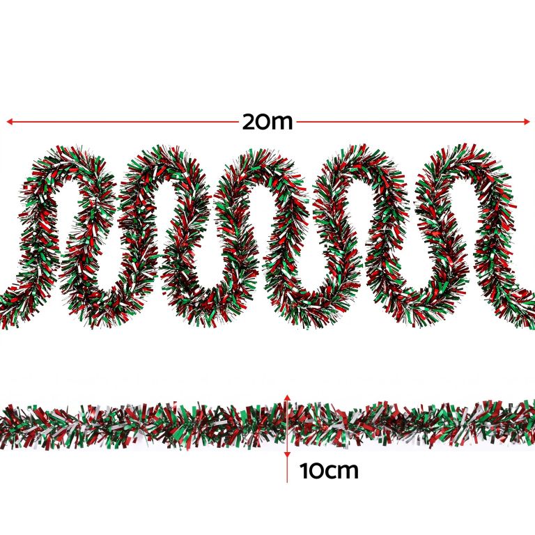 jingle jollys 20m christmas tinsel garland mixed colors xmas party decoration jingle jollys 20m christmas tinsel garland mixed colors xmas party decoration