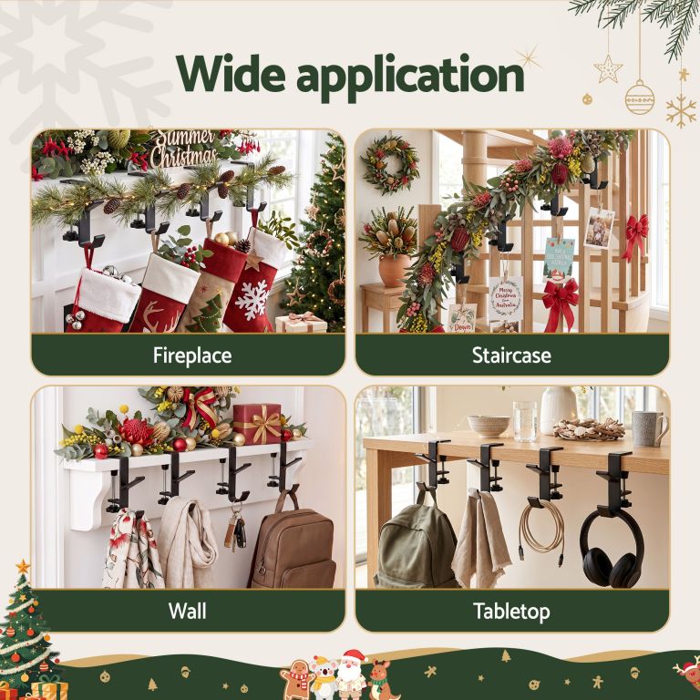 jingle jollys christmas garland hangers x4 stocking hooks wreath 2 in 1 no drill jingle jollys christmas garland hangers x4 stocking hooks wreath 2 in 1 no drill