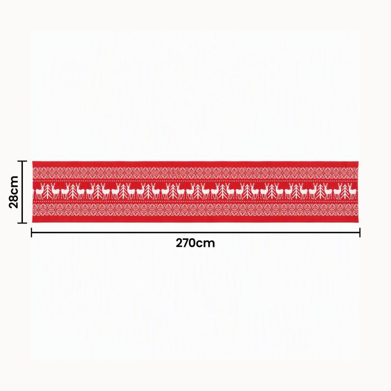 jingle jollys christmas table runner reindeers 270x28cm dining party decor red