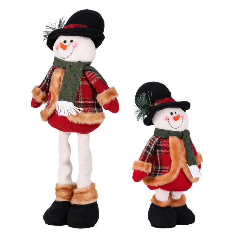 jingle jollys christmas snowman ornament 40 56cm telescopic tabletop decoration doll, adjustable length for tabletop, window, mantel, indoor holiday decor