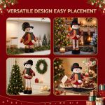 jingle jollys christmas snowman ornament 40 56cm telescopic tabletop decoration doll, adjustable length for tabletop, window, mantel, indoor holiday decor
