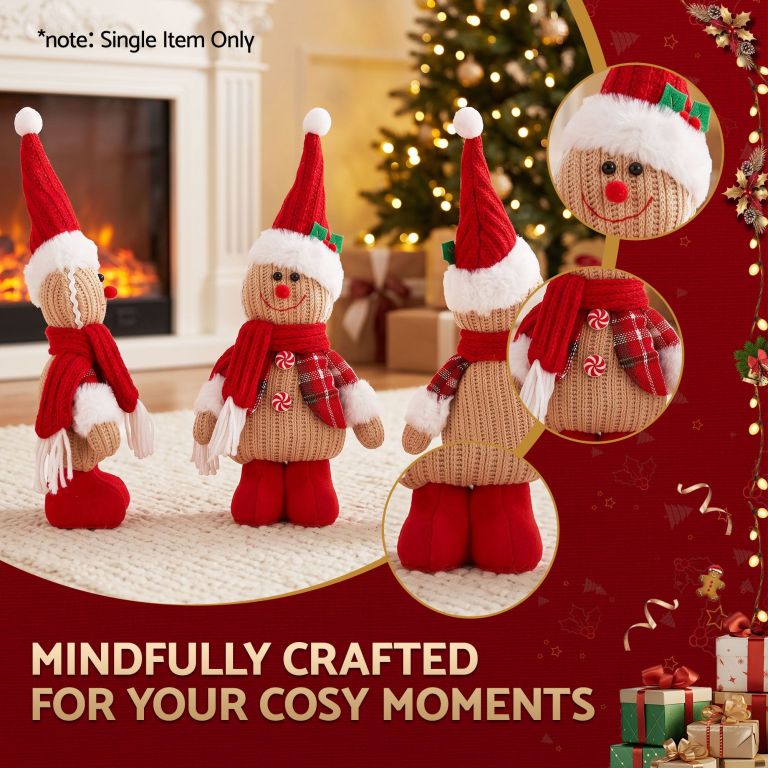 jingle jollys christmas gingerbread man standing ornament knitted christmas indoor decor