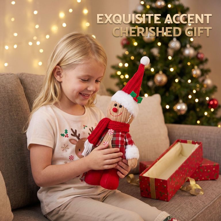 jingle jollys christmas gingerbread man standing ornament knitted christmas indoor decor