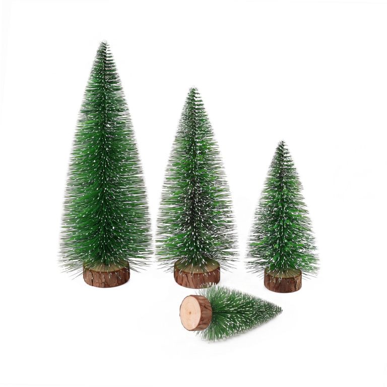 jingle jollys christmas table decoration 4pcs mini tree set frosted party decor