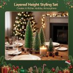 jingle jollys christmas table decoration 4pcs mini tree set frosted party decor