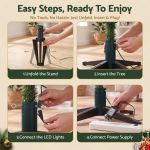 jingle jollys christmas tree stand 360° rotating for xmas tree up to 2.7m with remote control