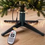 jingle jollys christmas tree stand 360° rotating for xmas tree up to 2.7m with remote control