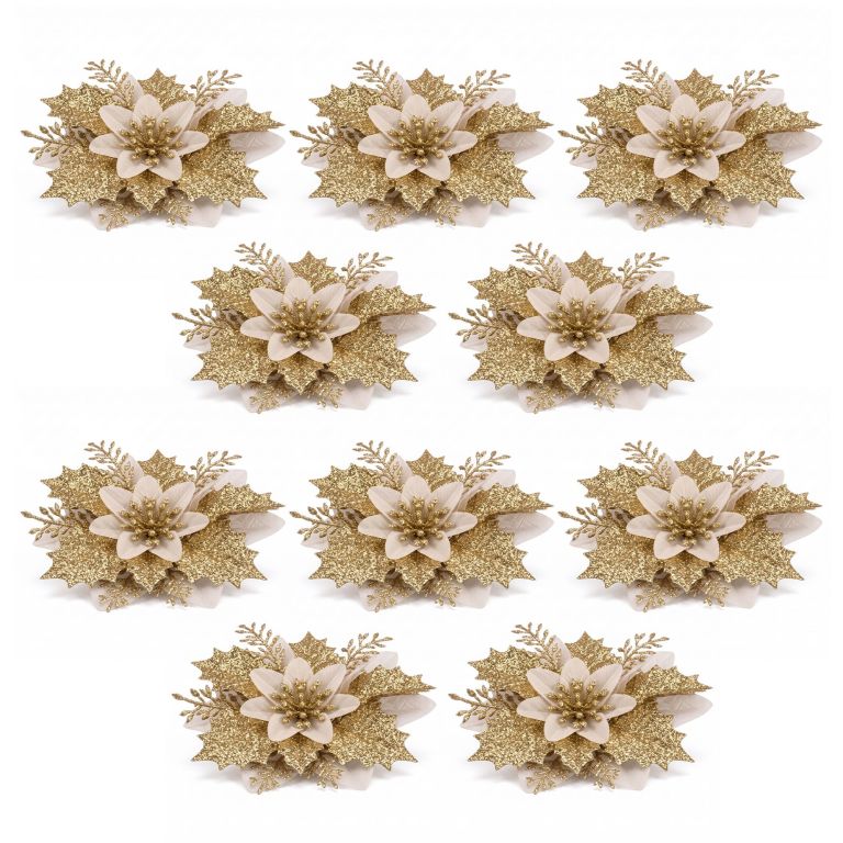 jingle jollys 10pcs christmas tree flower set garland wreath poinsettia decorations jingle jollys 10pcs christmas tree flower set garland wreath poinsettia decorations