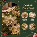 jingle jollys 10pcs christmas tree flower set garland wreath poinsettia decorations jingle jollys 10pcs christmas tree flower set garland wreath poinsettia decorations
