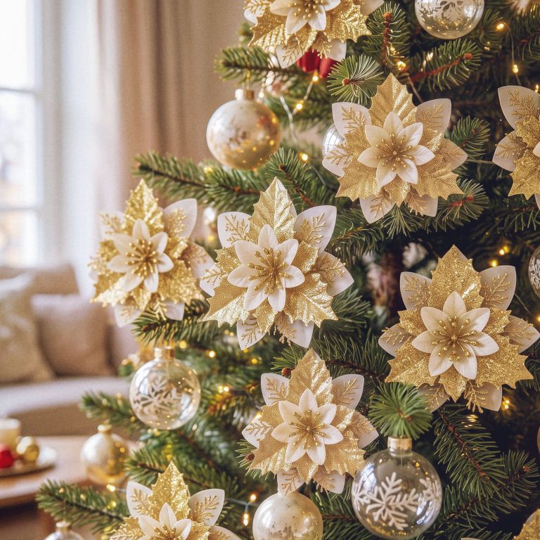 jingle jollys 10pcs christmas tree flower set garland wreath poinsettia decorations jingle jollys 10pcs christmas tree flower set garland wreath poinsettia decorations