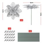 jingle jollys 20pcs christmas tree flower set garland wreath poinsettia decorations