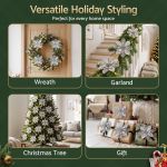 jingle jollys 20pcs christmas tree flower set garland wreath poinsettia decorations