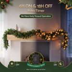 jingle jollys 2.7m christmas garland 8 mode led lights timing 200tips xmas decor