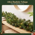 jingle jollys 2.7m christmas garland 8 mode led lights timing 200tips xmas decor