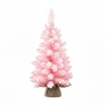 jingle jollys 60cm flocked pink christmas tree mini tabletop xmas tree
