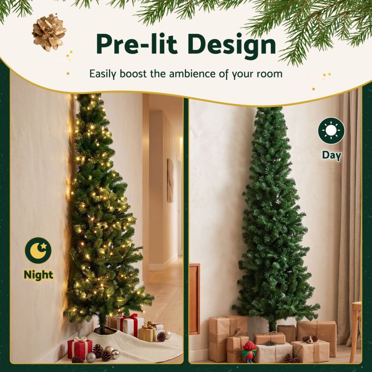 jingle jollys 1.8m pre lit christmas tree slim pencil xmas tree corner tree jingle jollys 1.8m pre lit christmas tree slim pencil xmas tree corner tree