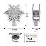 jingle jollys christmas tree topper lighted 360° rotating snowflake projector silver glitter