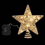 jingle jollys 3d christmas tree topper star 20 warm led lights gold glitter jingle jollys 3d christmas tree topper star 20 warm led lights gold glitter