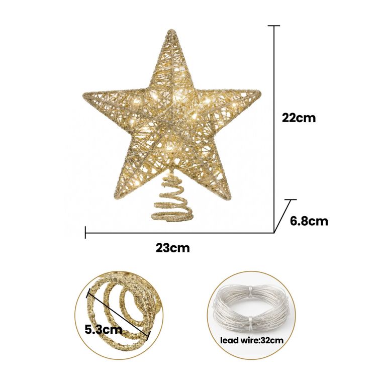 jingle jollys 3d christmas tree topper star 20 warm led lights gold glitter jingle jollys 3d christmas tree topper star 20 warm led lights gold glitter