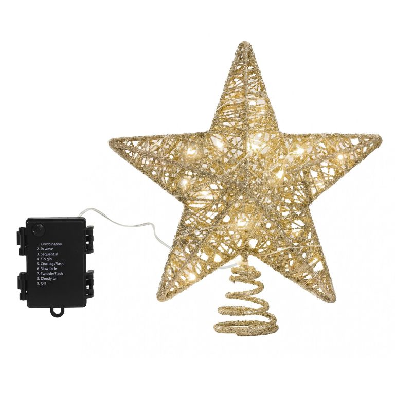 jingle jollys 3d christmas tree topper star 20 warm led lights gold glitter jingle jollys 3d christmas tree topper star 20 warm led lights gold glitter