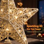 jingle jollys 3d christmas tree topper star 20 warm led lights gold glitter jingle jollys 3d christmas tree topper star 20 warm led lights gold glitter