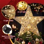 jingle jollys 3d christmas tree topper star 20 warm led lights gold glitter jingle jollys 3d christmas tree topper star 20 warm led lights gold glitter