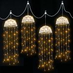 jingle jollys christmas lights solar jellyfish 4pcs garden decorative warm white