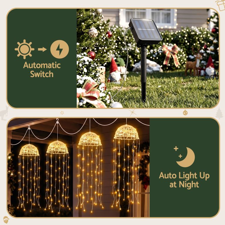 jingle jollys christmas lights solar jellyfish 4pcs garden decorative warm white