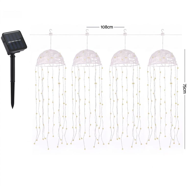 jingle jollys christmas lights solar jellyfish 4pcs garden decorative warm white