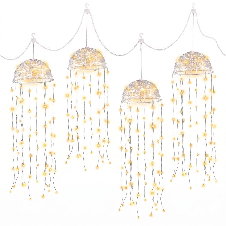 jingle jollys christmas lights solar jellyfish 4pcs garden decorative warm white