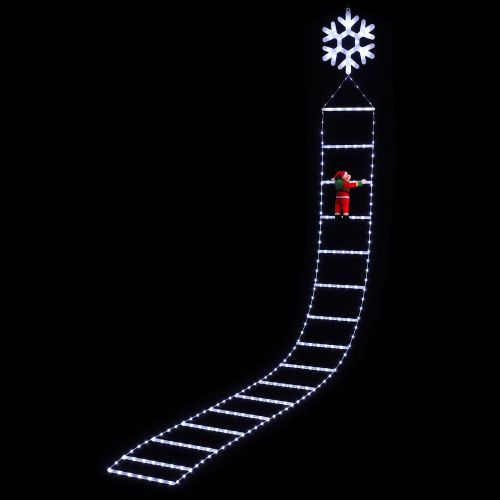 jingle jollys christmas ladder lights santa 3.4m 328led hanging decor cool white jingle jollys christmas ladder lights santa 3.4m 328led hanging decor cool white