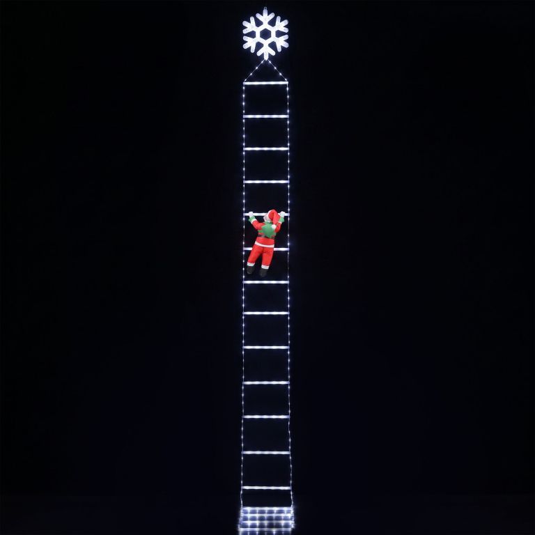 jingle jollys christmas ladder lights santa 3.4m 328led hanging decor cool white jingle jollys christmas ladder lights santa 3.4m 328led hanging decor cool white