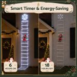 jingle jollys christmas ladder lights santa 3.4m 328led hanging decor cool white jingle jollys christmas ladder lights santa 3.4m 328led hanging decor cool white