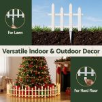 jingle jollys 3m solar christmas fence lights outdoor garden path decor warm white 8pc