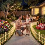 jingle jollys 3m solar christmas fence lights outdoor garden path decor warm white 8pc