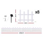 jingle jollys 3m solar christmas fence lights outdoor garden path decor multicolour 8pc