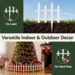jingle jollys 3m solar christmas fence lights outdoor garden path decor multicolour 8pc